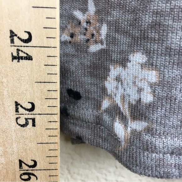 Mario Serrani Italy Women's Long Sleeve Tunic Top Gray Taupe Floral Size M - Picture 7 of 9